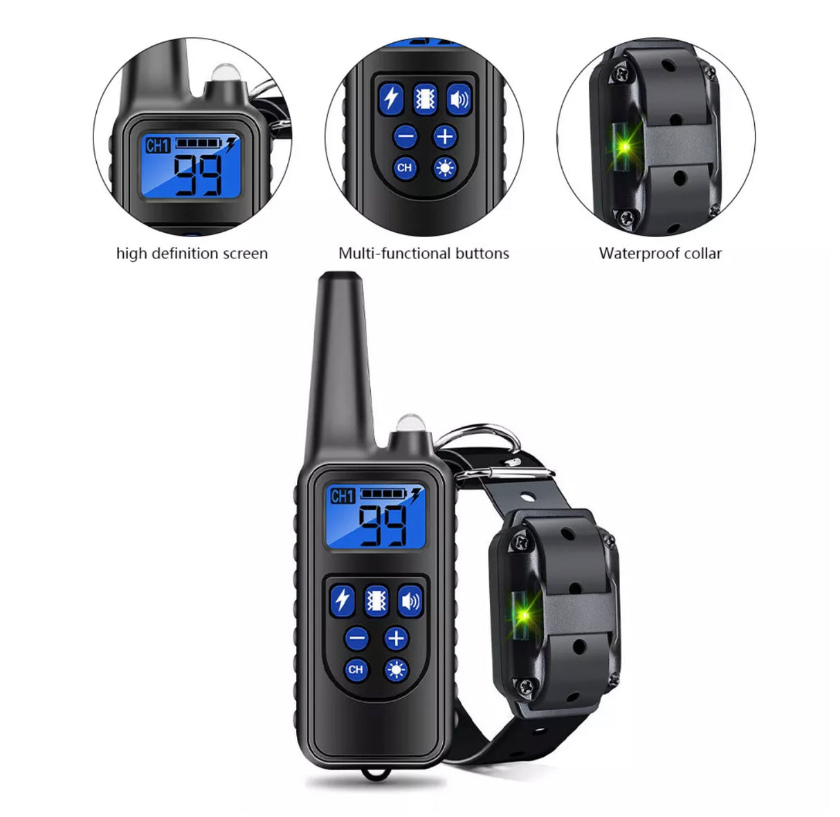 Anti Bark Electric Shock Pet Dog Training E-Collar Obedience Remote Control 800m