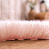 Soft Faux Sheepskin Fur Rug Fluffy Area Rug Floor Mat Luxury Carpets Chair Cover Seat Pad Shaggy Rug for Bedroom Sofa Living Room (2x5 Ft Sheepskin)