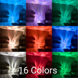 Northern Lights Lamp, Cube Ocean Water Ripple Projector, 16 Colors Rotating Flame Lamp Dynamic Ripple Effect for Bedroom, Office, Bar, and Restaurant Decor