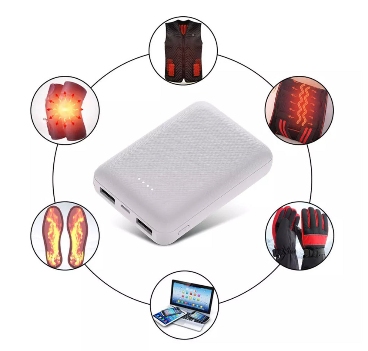 20000mAh Power Bank Battery Backup for Heated Vest Heat Jacket Gloves Chargeing