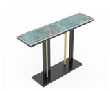 Emerald Green Marble Console Table Long Narrow Couch Table Hallway Display Stand