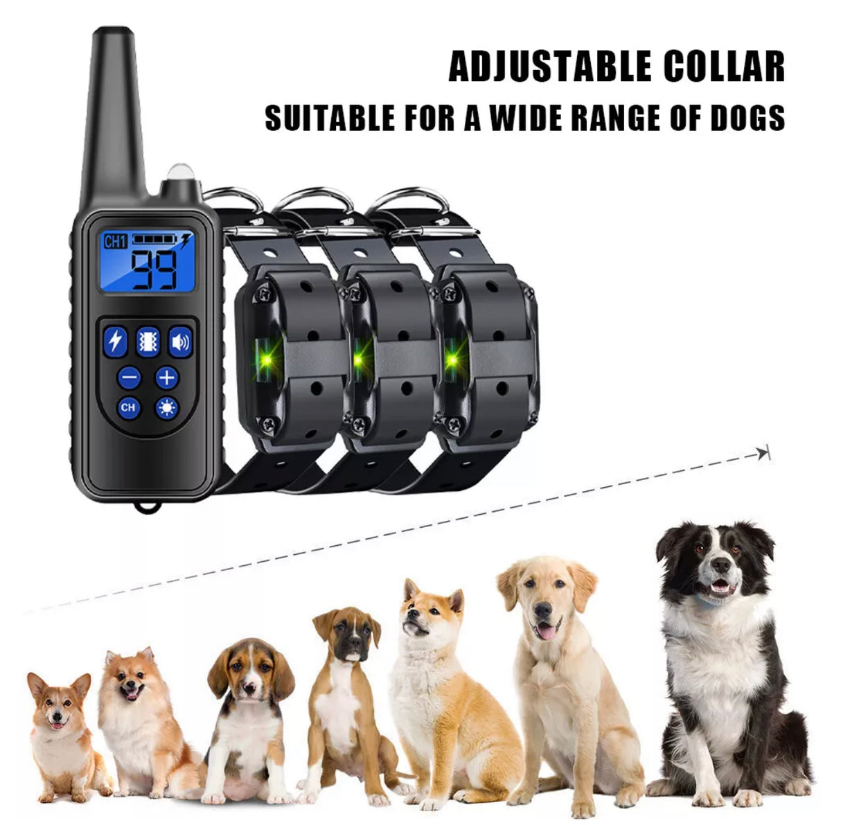 Anti Bark Electric Shock Pet Dog Training E-Collar Obedience Remote Control 800m