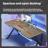 Ergonomic Large Gaming Desk, 100CM Computer Desk, K-Shaped Gaming Table, PC Gaming Workstation Home Office Desks, Space-Saving, Easy to Assemble (Black, 100CM)