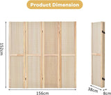 4-Panel Pegboard Display, 152 cm Tall Folding Privacy Screen, Portable Jewelry Clothes Tool Organizer for Retail, Craft Shows, Home Decoration, Freestanding Partition Room Divider, Natural