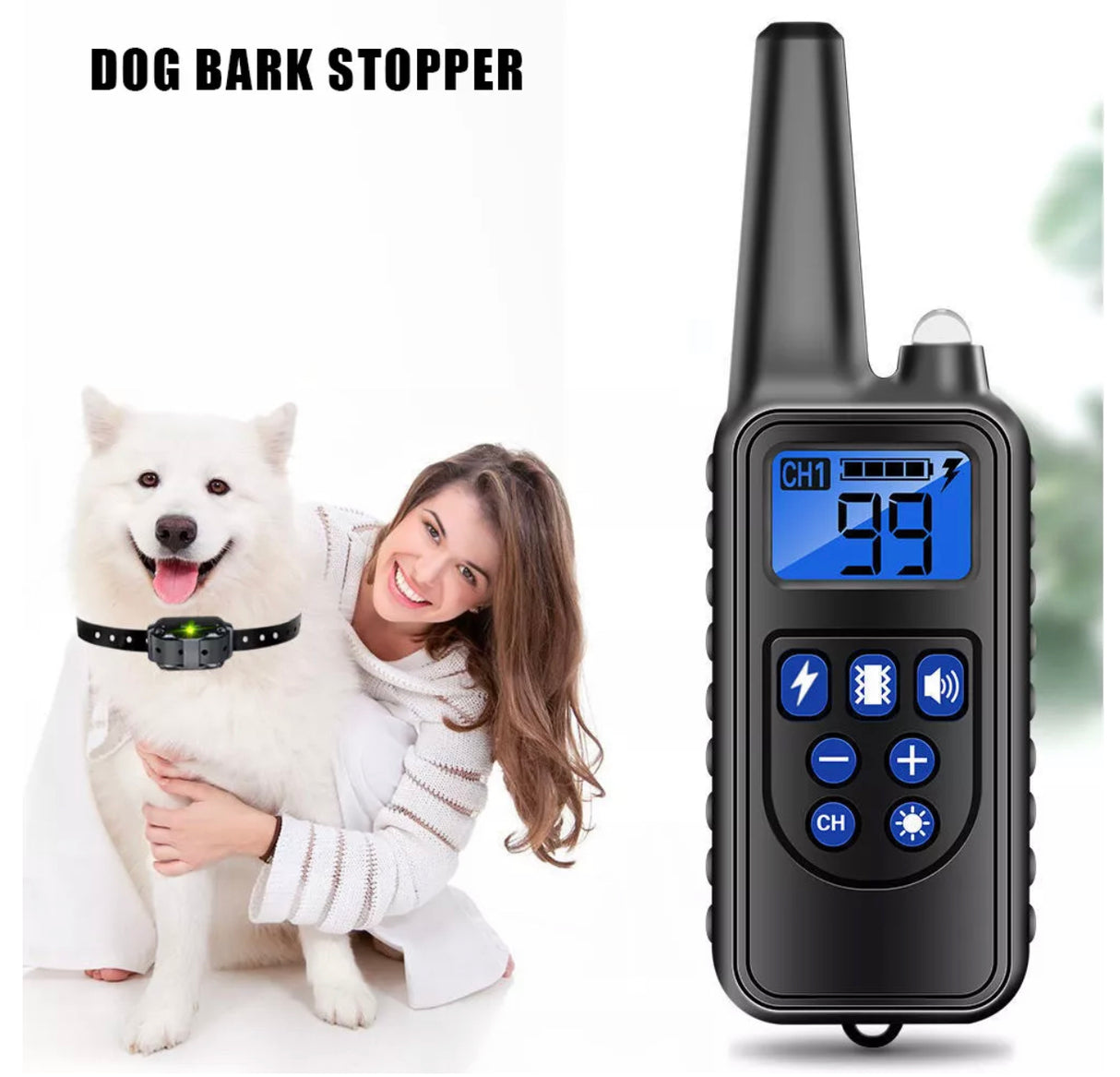 Anti Bark Electric Shock Pet Dog Training E-Collar Obedience Remote Control 800m