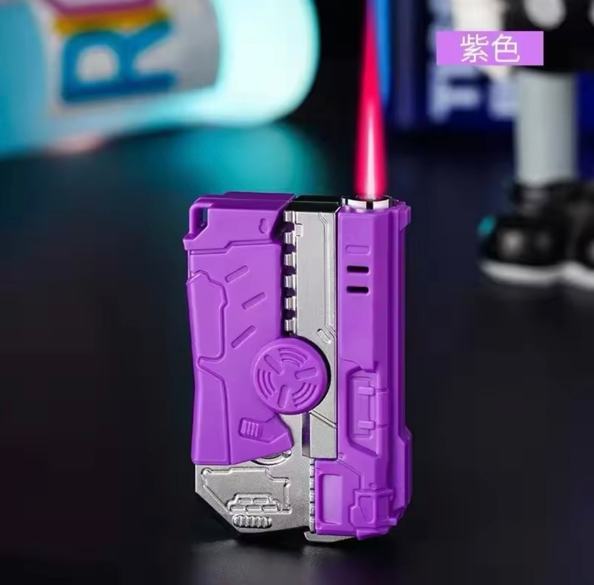 New Windproof Deformable Gun Gyroscopic Lighter Butane Inflatable Portable Pink Flame Lighter Cigarette Accessories Men's Gift