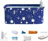 Portable ice Bathtub Adult Foldable Bath Barrel SPA Household Tub for 2-Person Family Large Size 47 inch Starry Pattern