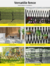 Expandable Fence Gate Garden Security Gates Metal Retractable Indoor Outdoor Safety Barrier Traffic White