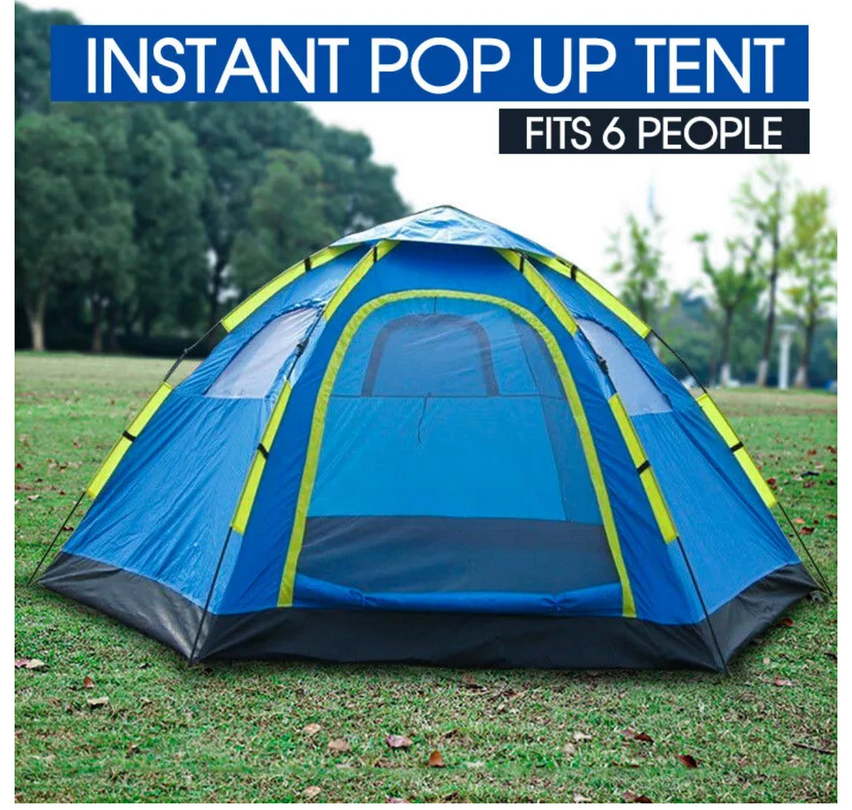 6 PERSON INSTANT POP UP CAMPING TENT SETS UP IN SECONDS HIKING CAMPING FISHING