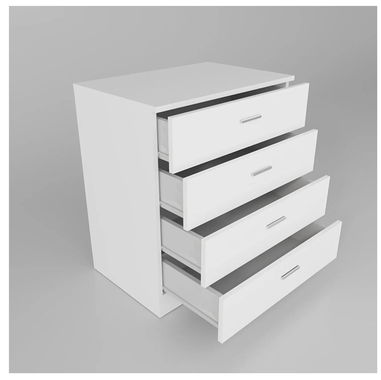 4 Chest of Drawers Cabinet Bedside Dresser Table Storage Gloss White