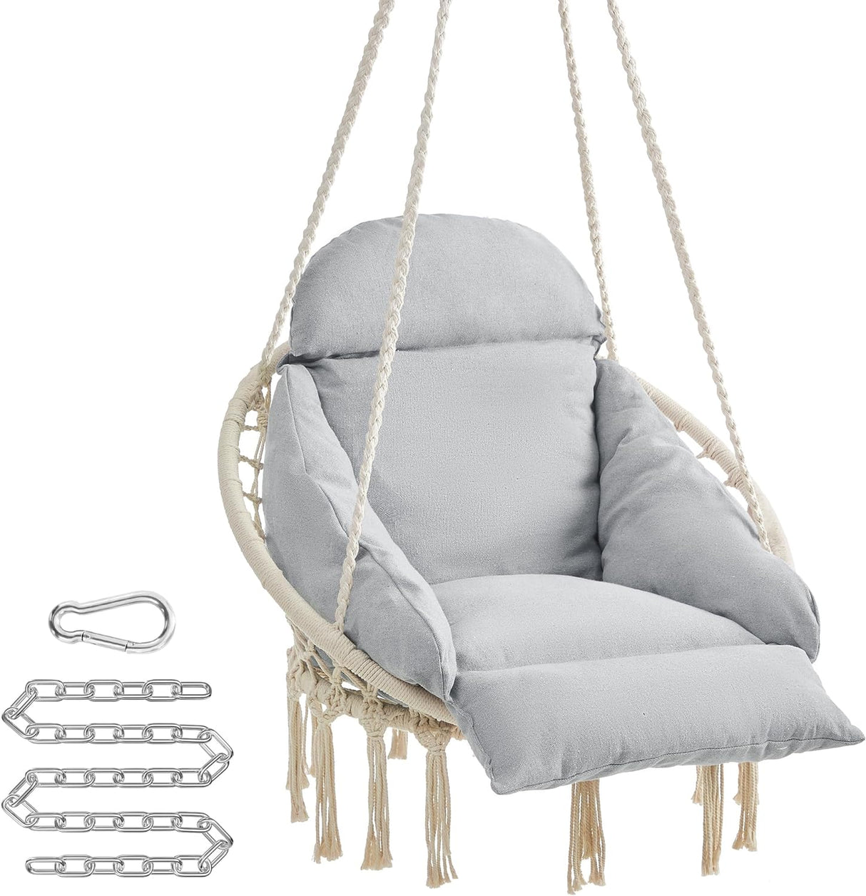 Hanging Chair, Swing Chair with Cushion, Holds up to 264 lb