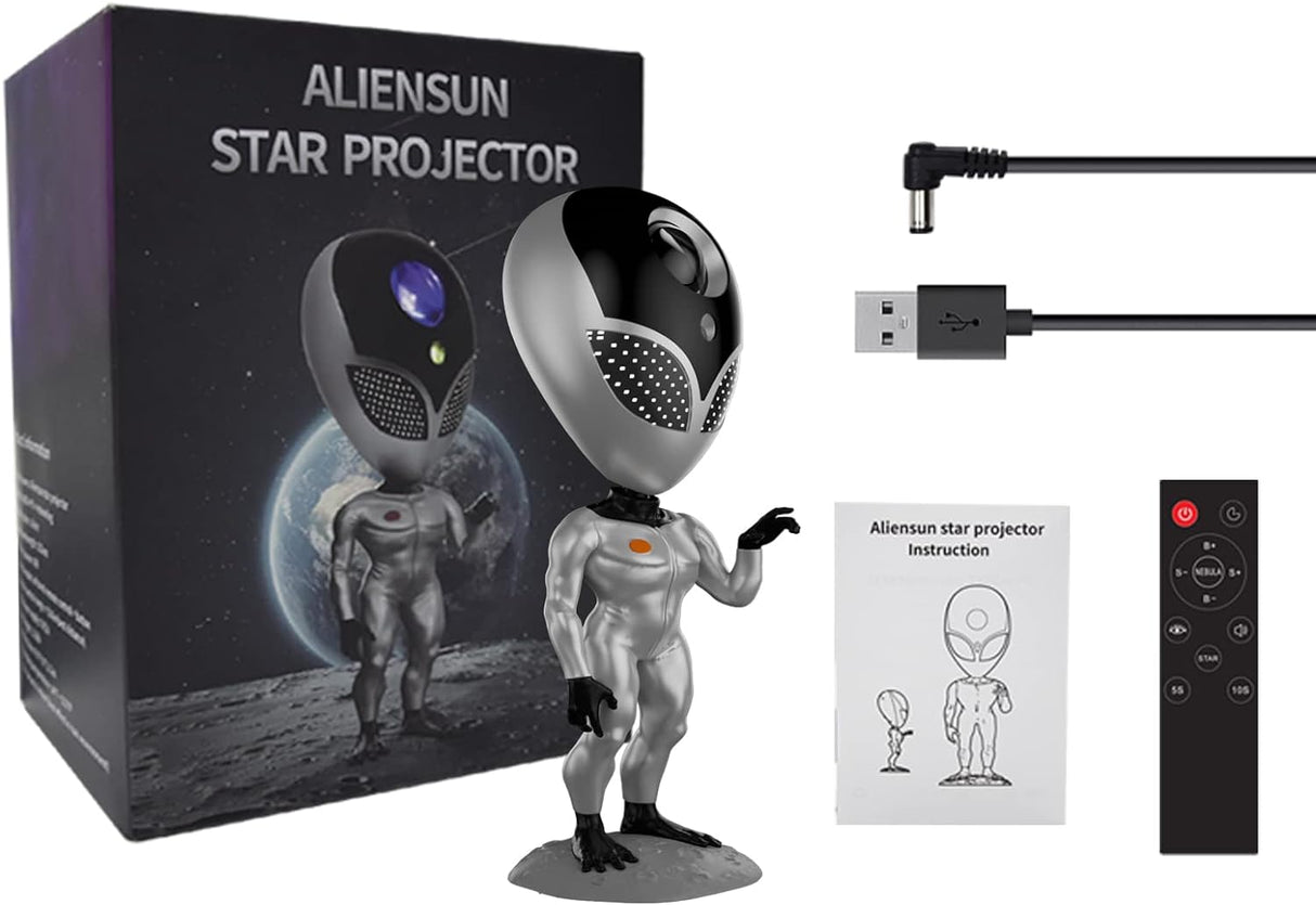 LED Alien Galaxy Projector Light Atmosphere Night Lamp Bedroom Gaming Room Desktop Decoration Star Projection Lights Kids Gift