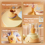 Electric DIY Kids Pottery Wheel Kit Turntable Pottery Machine High-quality Polymer Clay Tool Set Ceramic Handmade Toys Gifts