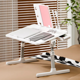 Laptop Lap Desk, Laptop Bed Tray Table, Adjustable Lap Desk with Light Fan, Folding Laptop Desk for Bed with USB