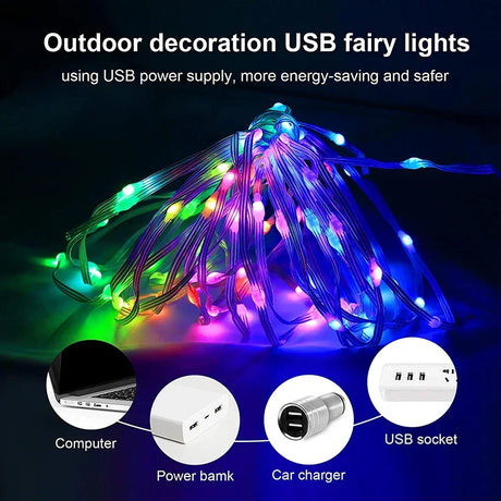 Smart RGB Led Strip Fairy Christmas Lights Bluetooth Lights Garland Light Waterproof For Party Curtain Room