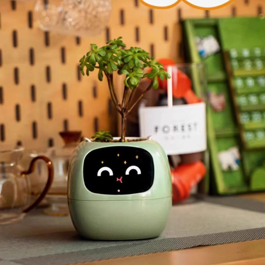 Smart Planter USB Rechargeable Flower Pot Endless Fun Over 49 Rich Expressions 7 Smart Sensors AI Chips Make Raising Plants Easy