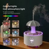 New Creative Rotating Raindrop Aromatherapy Machine Rain Cloud Humidifier Heavy Fog Quantity Colorful Moving Head Humidifier