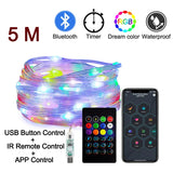 Smart RGB Led Strip Fairy Christmas Lights Bluetooth Lights Garland Light Waterproof For Party Curtain Room