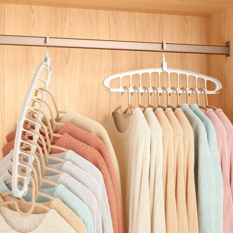 Rotating Folding Clothes Hanger Closet Organizer Multi-port Clothing Drying Rack Foldable Plastic Scarf 11-hole Storage Hangers