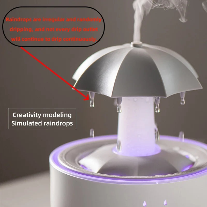 New Creative Rotating Raindrop Aromatherapy Machine Rain Cloud Humidifier Heavy Fog Quantity Colorful Moving Head Humidifier