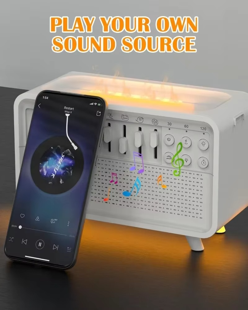 3 in 1 Bluetooth Speaker White Noise Sleep Night Light Humidifier All-in-one Machine Free Combination of 8 Group Nature Sound