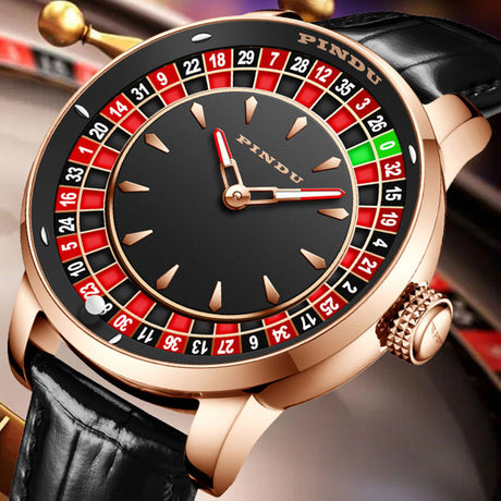 Design Mechanical Watch NH35 Movement Arabic numerals Rotating Dial Roulette Automatic Watch Diamond Luminous Hands