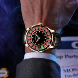 Design Mechanical Watch NH35 Movement Arabic numerals Rotating Dial Roulette Automatic Watch Diamond Luminous Hands