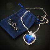 Titanic Heart Of The Ocean Necklace + Velvet Bag