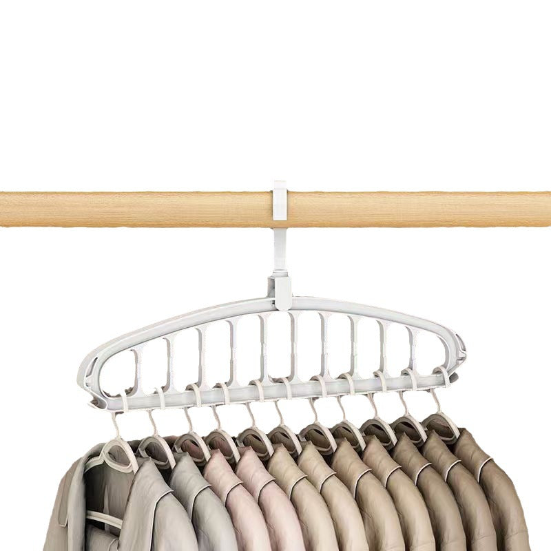 Rotating Folding Clothes Hanger Closet Organizer Multi-port Clothing Drying Rack Foldable Plastic Scarf 11-hole Storage Hangers