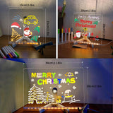 Light Up Acrylic Message Board Rewritable DIY Children's Glowing Drawing Board Message Lamp With 7 Colorful Pens