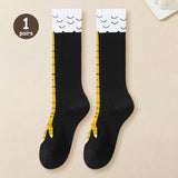 1 Pair Women Knee High Socks Trendy Cartoon Funny Chicken Claw Socks Fitness Sports Casual Slim Leg Long Tube Socks Women