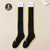 1 Pair Women Knee High Socks Trendy Cartoon Funny Chicken Claw Socks Fitness Sports Casual Slim Leg Long Tube Socks Women