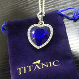 Titanic Heart Of The Ocean Necklace + Velvet Bag