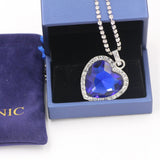 Titanic Heart Of The Ocean Necklace + Velvet Bag