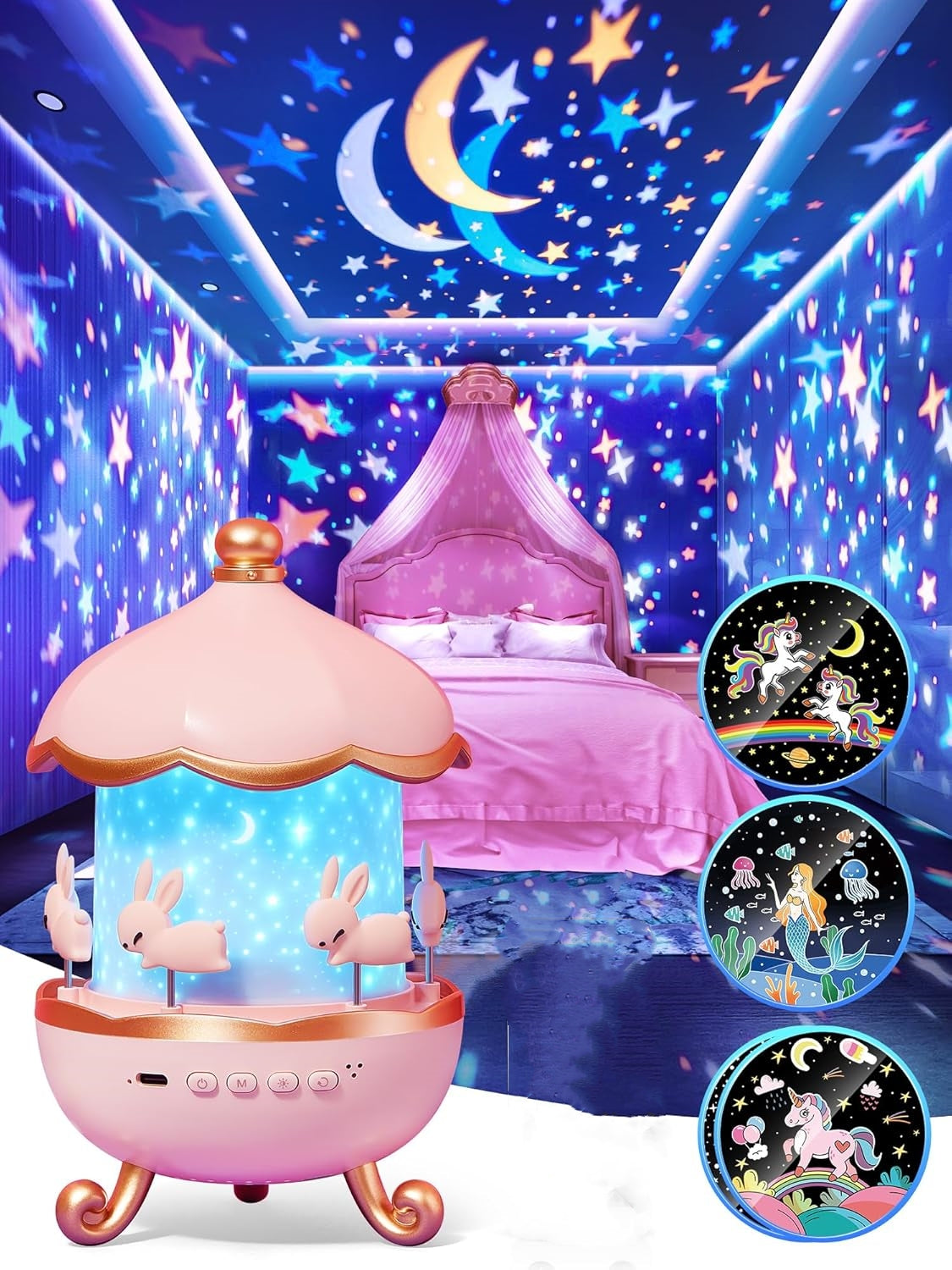 Star Projector for Kids 12 Films Star Lights for Ceiling Projector Baby Night Lamp with Bluetooth Speaker Exquisite Gifts