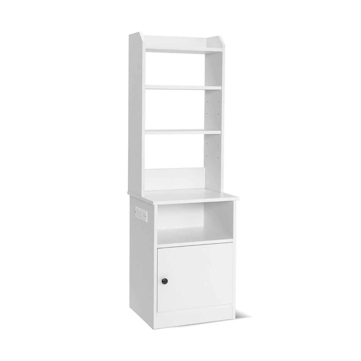 Nightstand with Charging Station, Bedside Table with 6-Level Adjustable Shelves,