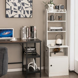 Nightstand with Charging Station, Bedside Table with 6-Level Adjustable Shelves,