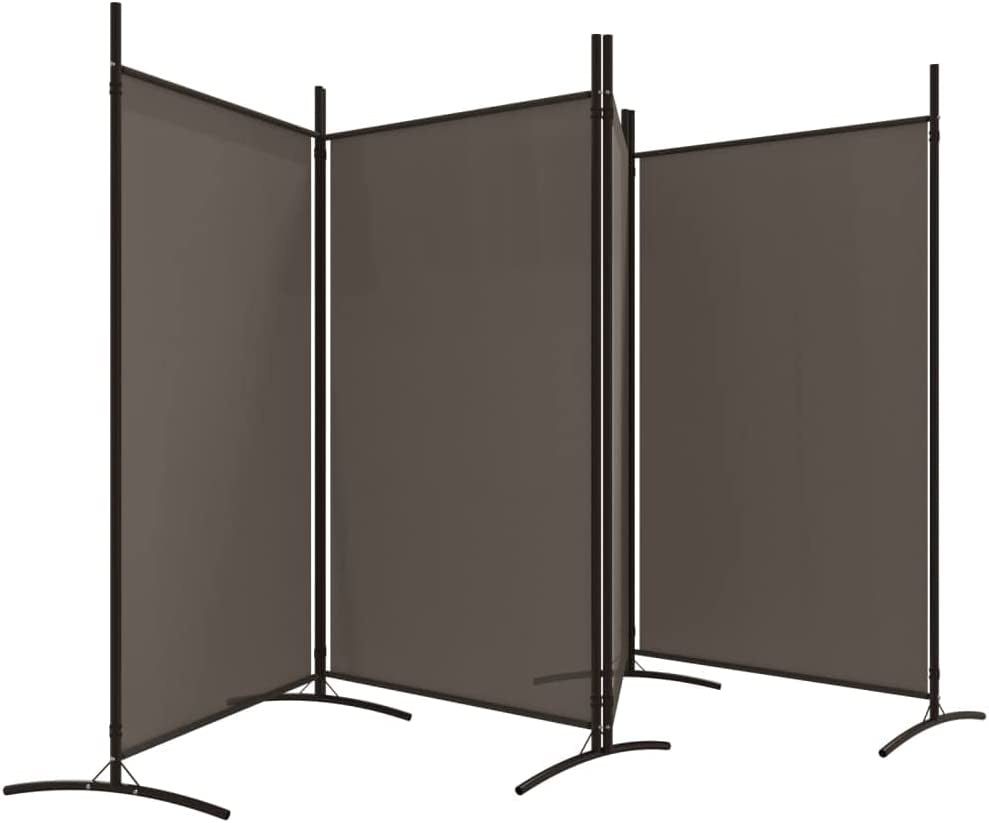 4-Panel Room Divider Living Room Bedroom Partition Privacy Protection Screen Room Separator Folding Dressing Wall Anthracite Fabric