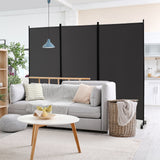 3-Panel Folding Room Divider, 180 CM Rolling Privacy Screen with Lockable Wheels, Portable Wall Divider and Separator, Freestanding Privacy Protection for Living Room, Bedroom, Office