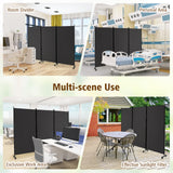 3-Panel Folding Room Divider, 180 CM Rolling Privacy Screen with Lockable Wheels, Portable Wall Divider and Separator, Freestanding Privacy Protection for Living Room, Bedroom, Office