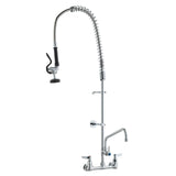 Commercial Wall Mount Kitchen Sink Faucet Pre-Rinse Sprayer 44" Height