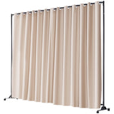 Room Divider Panel Privacy Screen Curtain Stand w/ Wheels 301 x 240cm