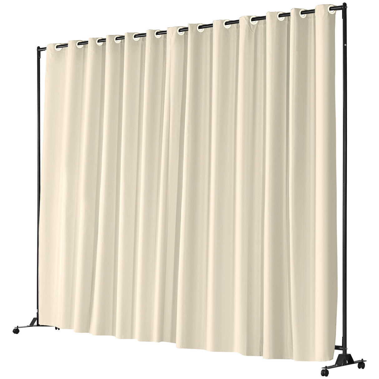 Room Divider Panel Privacy Screen Curtain Stand w/ Wheels 301 x 240cm