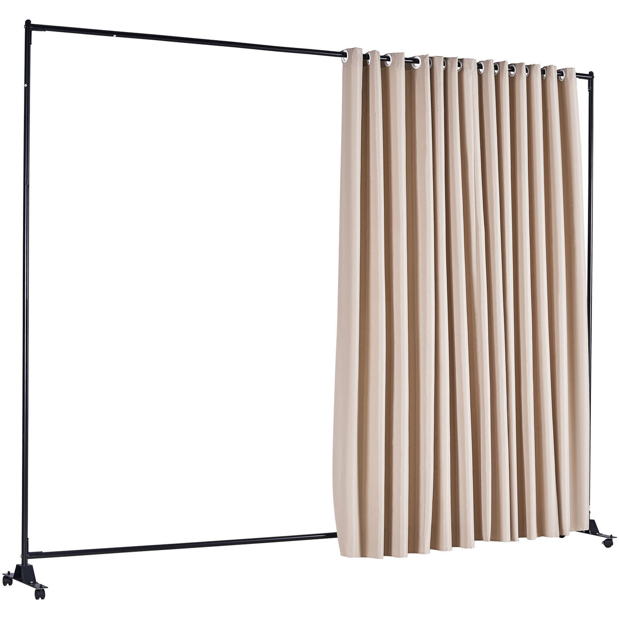 Room Divider Panel Privacy Screen Curtain Stand w/ Wheels 301 x 240cm