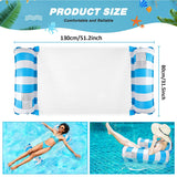 2 Pack Inflatable Summer Swimming Hammock Floating Water Float Pool Lounge Bed