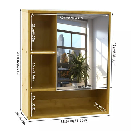 Bathroom Mirrored Cabinet Wall Storage Medicine Shaving Organiser Door Shelves