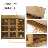 Bamboo Shoe Rack Cabinet with Large Drawer Freestanding Organizer for Entryway