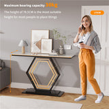 Heavy Duty Marble Console Table Solid Geometric Base Sofa Side Entryway Table