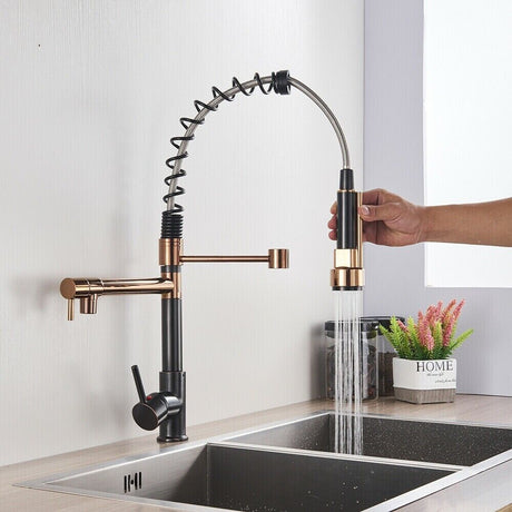 Modern Brass Kitchen Mixer Taps Sink Faucet Pull Out Laundry Swivel Tap