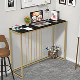 Slim Narrow Hallway Console Table scratch-proof Marble Long Bar Table Gold Legs